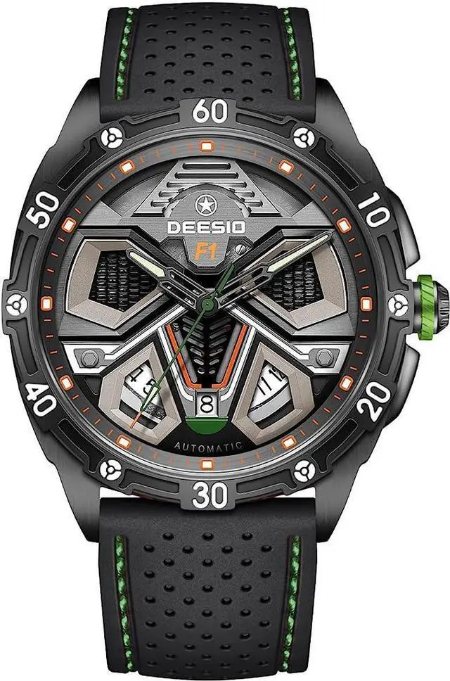 Main image of DEESIO Watches for Men, 43mm Automatic Mechanical Watch for Men 50 Meter Diving Depth Sport Luminous Sapphire Mens Watch Calendar Luxury Fashion Waterproof, Mechanical Watch