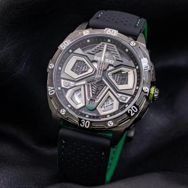 Alt view image 2 of 4 - DEESIO Watches for Men, 43mm Automatic Mechanical Watch for Men 50 Meter Diving Depth Sport Luminous Sapphire Mens Watch Calendar Luxury Fashion Waterproof, Mechanical Watch