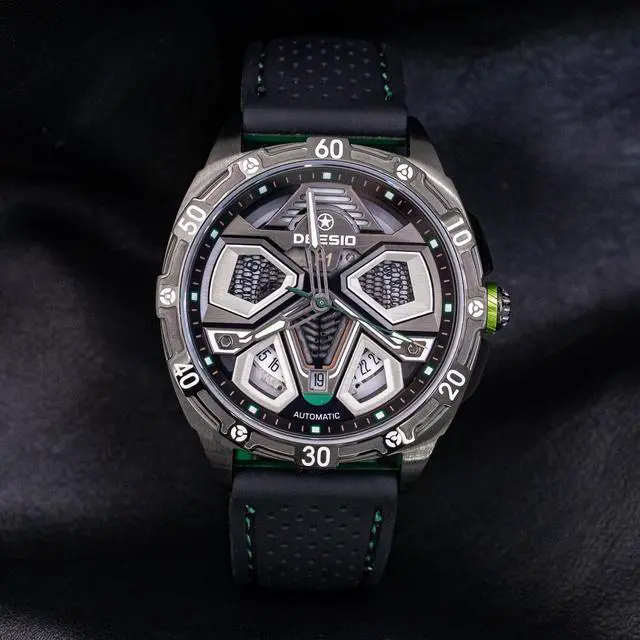 Alt view image 4 of 4 - DEESIO Watches for Men, 43mm Automatic Mechanical Watch for Men 50 Meter Diving Depth Sport Luminous Sapphire Mens Watch Calendar Luxury Fashion Waterproof, Mechanical Watch