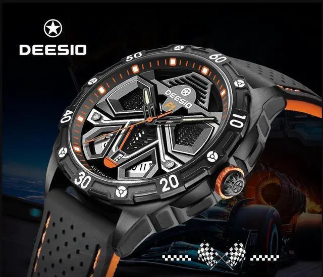 Alt view image 3 of 7 - DEESIO Watches for Men, 43mm Automatic Mechanical Watch for Men 50 Meter Diving Depth Sport Luminous Sapphire Mens Watch Calendar Luxury Fashion Waterproof, Mechanical Watch