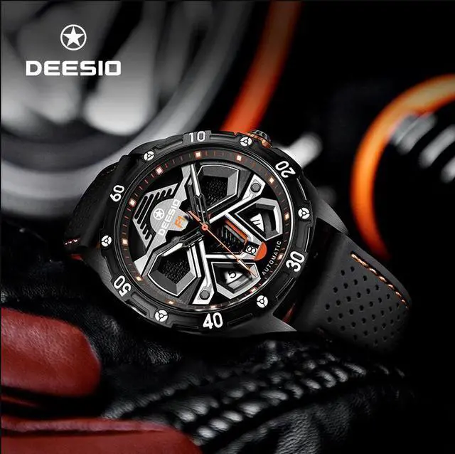 Alt view image 5 of 7 - DEESIO Watches for Men, 43mm Automatic Mechanical Watch for Men 50 Meter Diving Depth Sport Luminous Sapphire Mens Watch Calendar Luxury Fashion Waterproof, Mechanical Watch