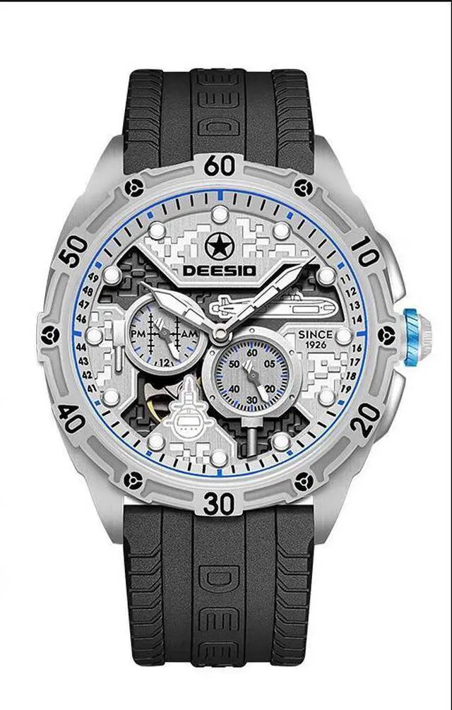 Main image of DEESIO Watches for Men, 43mm Automatic Mechanical Watch for Men 50 Meter Diving Depth Sport Luminous Sapphire Mens Watch Calendar Luxury Fashion Waterproof, Mechanical Watch