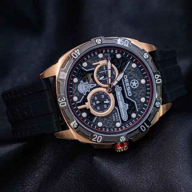 Alt view image 4 of 4 - DEESIO Automatic Watch for Men, 43mm Automatic Mechanical Watch for Men 50 Meter Diving Depth Sport Luminous Sapphire Mens Watch Calendar Luxury Fashion Waterproof, Mechanical Watch