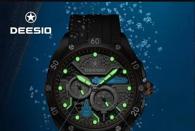 Alt view image 2 of 7 - DEESIO Watches for Men, 43mm Automatic Mechanical Watch for Men 50 Meter Diving Depth Sport Luminous Sapphire Mens Watch Calendar Luxury Fashion Waterproof, Mechanical Watch