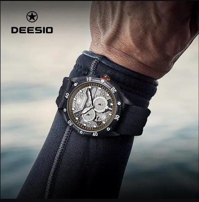 Alt view image 5 of 7 - DEESIO Watches for Men, 43mm Automatic Mechanical Watch for Men 50 Meter Diving Depth Sport Luminous Sapphire Mens Watch Calendar Luxury Fashion Waterproof, Mechanical Watch