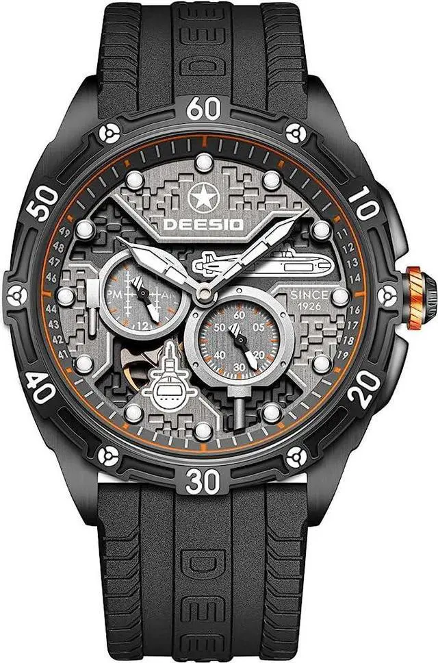 Main image of DEESIO Watches for Men, 43mm Automatic Mechanical Watch for Men 50 Meter Diving Depth Sport Luminous Sapphire Mens Watch Calendar Luxury Fashion Waterproof, Mechanical Watch