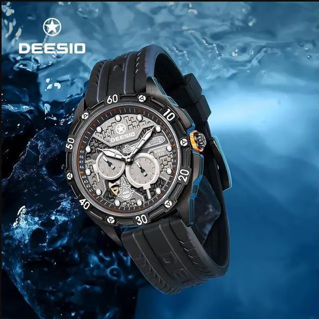 Alt view image 4 of 7 - DEESIO Watches for Men, 43mm Automatic Mechanical Watch for Men 50 Meter Diving Depth Sport Luminous Sapphire Mens Watch Calendar Luxury Fashion Waterproof, Mechanical Watch