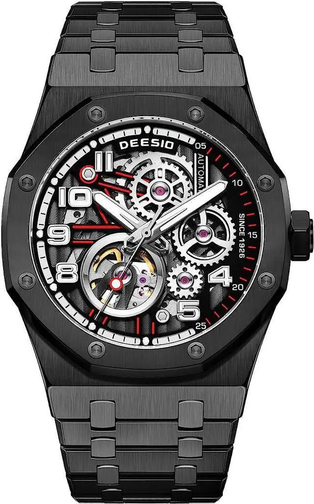 Main image of DEESIO Automatic Watch for Men, 43mm Automatic Mechanical Watch for Men 50 Meter Diving Depth Sport Luminous Sapphire Mens Watch Calendar Luxury Fashion Waterproof, Mechanical Watch