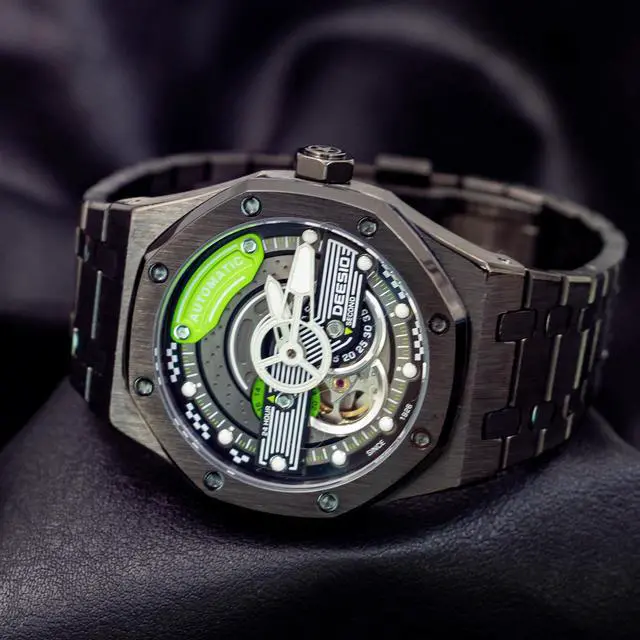 Alt view image 2 of 4 - DEESIO Automatic Watch for Men, 43mm Automatic Mechanical Watch for Men 50 Meter Diving Depth Sport Luminous Sapphire Mens Watch Calendar Luxury Fashion Waterproof, Mechanical Watch
