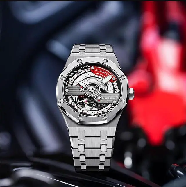 Alt view image 5 of 7 - DEESIO Watches for Men, 43mm Automatic Mechanical Watch for Men 50 Meter Diving Depth Sport Luminous Sapphire Mens Watch Calendar Luxury Fashion Waterproof, Mechanical Watch