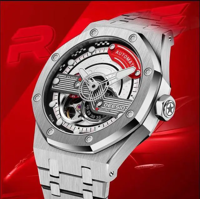 Alt view image 6 of 7 - DEESIO Watches for Men, 43mm Automatic Mechanical Watch for Men 50 Meter Diving Depth Sport Luminous Sapphire Mens Watch Calendar Luxury Fashion Waterproof, Mechanical Watch