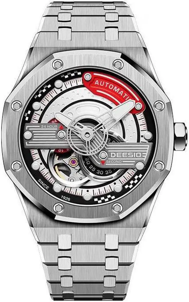 Main image of DEESIO Watches for Men, 43mm Automatic Mechanical Watch for Men 50 Meter Diving Depth Sport Luminous Sapphire Mens Watch Calendar Luxury Fashion Waterproof, Mechanical Watch