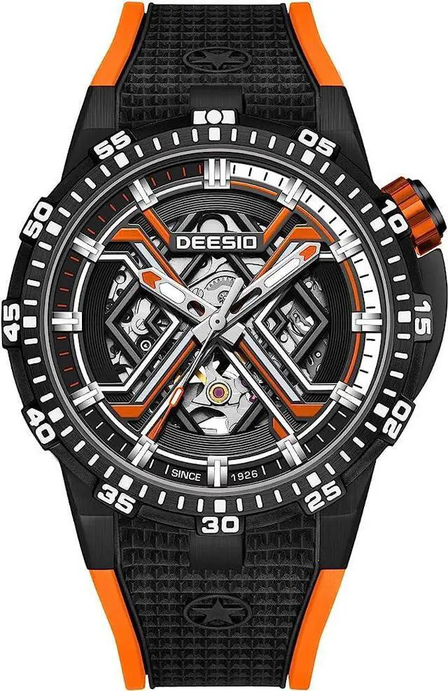Main image of DEESIO Automatic Watch for Men, 43mm Automatic Mechanical Watch for Men 50 Meter Diving Depth Sport Luminous Sapphire Mens Watch Calendar Luxury Fashion Waterproof, Mechanical Watch