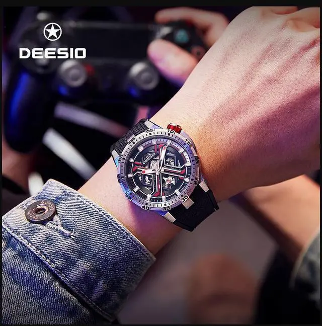 Alt view image 4 of 7 - DEESIO Automatic Watch for Men, 43mm Automatic Mechanical Watch for Men 50 Meter Diving Depth Sport Luminous Sapphire Mens Watch Calendar Luxury Fashion Waterproof, Mechanical Watch