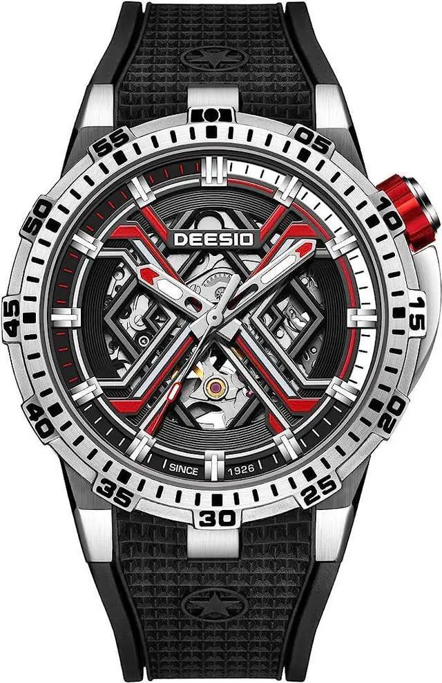 Main image of DEESIO Automatic Watch for Men, 43mm Automatic Mechanical Watch for Men 50 Meter Diving Depth Sport Luminous Sapphire Mens Watch Calendar Luxury Fashion Waterproof, Mechanical Watch