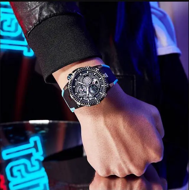 Alt view image 3 of 7 - DEESIO Watches for Men, 43mm Automatic Mechanical Watch for Men 50 Meter Diving Depth Sport Luminous Sapphire Mens Watch Calendar Luxury Fashion Waterproof, Mechanical Watch