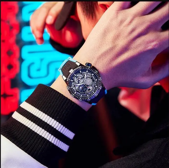 Alt view image 2 of 7 - DEESIO Watches for Men, 43mm Automatic Mechanical Watch for Men 50 Meter Diving Depth Sport Luminous Sapphire Mens Watch Calendar Luxury Fashion Waterproof, Mechanical Watch