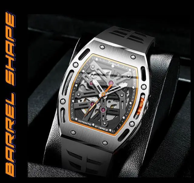 Alt view image 7 of 7 - TVSILA Automatic Watch for Men, 43mm Automatic Mechanical Watch for Men 50 Meter Diving Depth Sport Luminous Sapphire Mens Watch Calendar Luxury Fashion Waterproof, Mechanical Watch