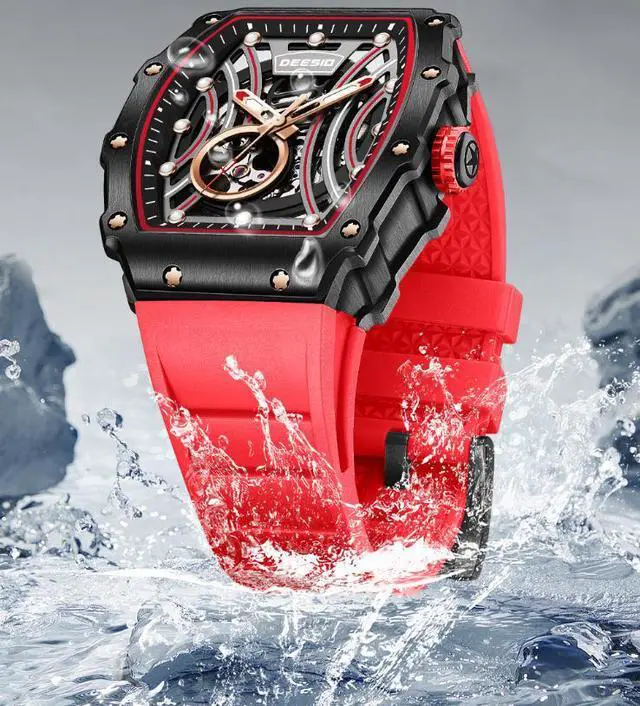 Alt view image 6 of 7 - DEESIO Watches for Men, 43mm Automatic Mechanical Watch for Men 50 Meter Diving Depth Sport Luminous Sapphire Mens Watch Calendar Luxury Fashion Waterproof, Mechanical Watch