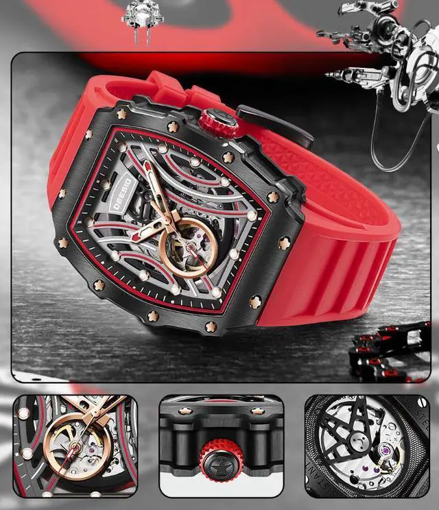 Alt view image 7 of 7 - DEESIO Watches for Men, 43mm Automatic Mechanical Watch for Men 50 Meter Diving Depth Sport Luminous Sapphire Mens Watch Calendar Luxury Fashion Waterproof, Mechanical Watch