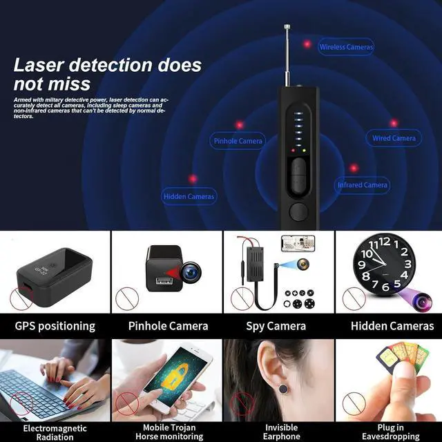 Alt view image 2 of 6 - LAIRLUX Hidden Device GPS Detector, Privacy Protector, RF Wireless Signal Scanner for Hotels Office Home Travel, 5 Levels Sensitivity