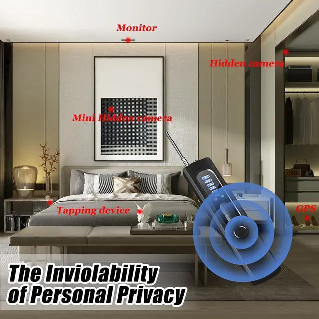 Alt view image 3 of 6 - LAIRLUX Hidden Device GPS Detector, Privacy Protector, RF Wireless Signal Scanner for Hotels Office Home Travel, 5 Levels Sensitivity