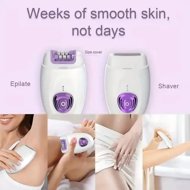 Main image of Lairlux 2 in 1 Rechargeable Electric Epilator - Silky Smooth Hair Removal Device, Shaver for Women with Easy Hair Removal, Exfoliating and Smoothing Skin Experience