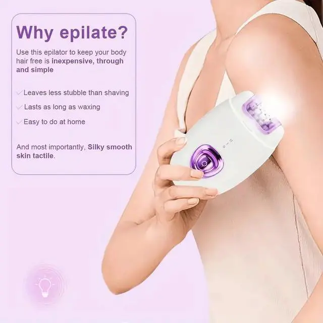 Alt view image 4 of 6 - Lairlux 2 in 1 Rechargeable Electric Epilator - Silky Smooth Hair Removal Device, Shaver for Women with Easy Hair Removal, Exfoliating and Smoothing Skin Experience
