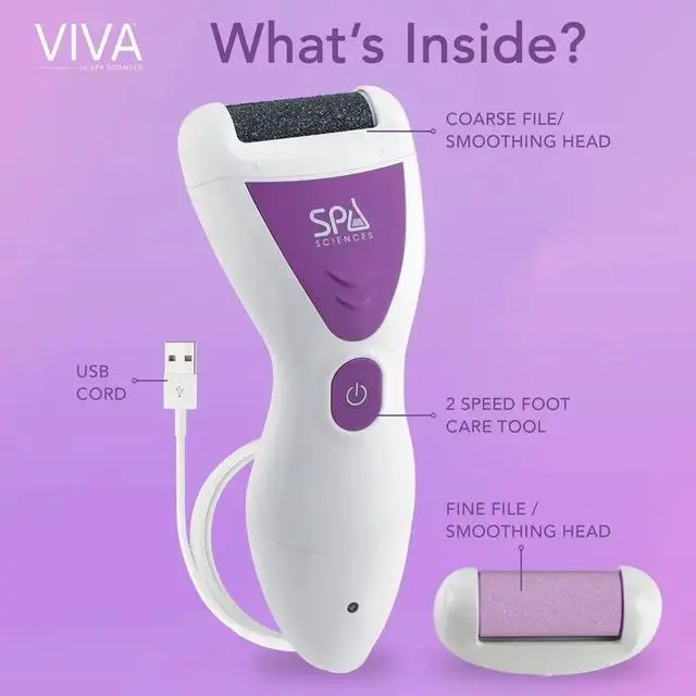 Alt view image 2 of 7 - Lairlux Powerful Pedicure Tool Electric Callus Smoother For Removing Hard, Dry, Cracked Skin/Calluses On Feet-Rechargeable, Includes 2 Grinding Heads