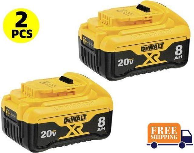 2 Pack DeWalt DCB208 20V MAX XR 8.0 AH Compact Lithium Ion Power