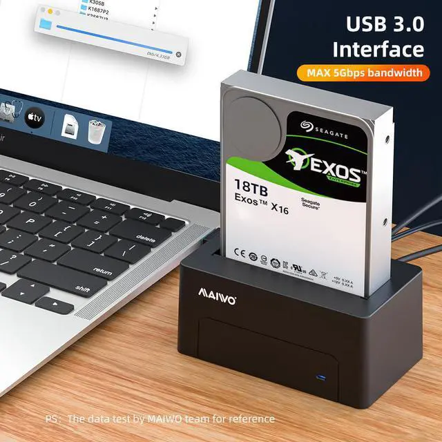 Alt view image 5 of 7 - MAIWO USB 3.0 to SAS Hard Drive Dock, SAS Hard Disk Reader / Adapter/ Enclosure Docking Station for 2.5/3.5 inch SAS HDD SSD with 12V/2A Power Adapter, Support up to 18TB Capacity/ 5Gbps Transfer Rate