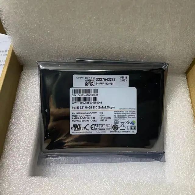 Alt view image 3 of 4 - New Samsung PM883 480GB SATA 6Gb/s 2.5" TLC Enterprise SSD MZ7LH960