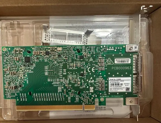 Alt view image 2 of 3 - Mellanox MCX456A-ECAT Connectx-4 Vpi Network Adapter PCI Express 3.0 X16 100 Gigabit Ethernet