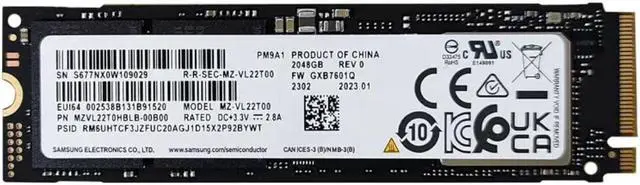 Alt view image 3 of 5 - NEW Samsung PM9A1 2TB PCIe Gen 4 NVME SSD 7000MBs 2023 MODEL Solid State Drive 2280