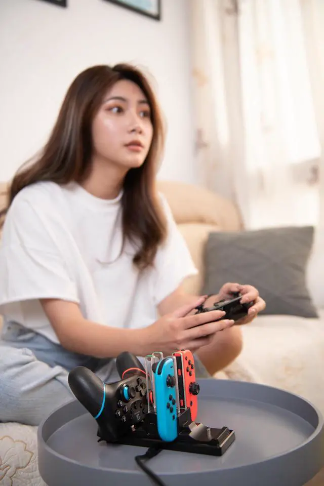 Alt view image 5 of 6 - GAME’NIR Controller Charger Dock MAX for Nintendo Switch, Nintendo Switch OLED, Nintendo Switch lite, Gamepad Dock Station, Joy con, NS Pro Controller, Switch Accessories, Gameing PC, Steam Controller