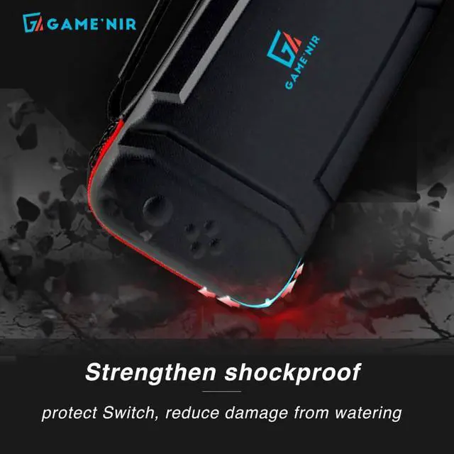 Alt view image 2 of 7 - GAME'NIR Hard Carrying Case with Playstand for Nintendo Switch, Nintendo Switch lite, Switch Accessories, NS Switch Console, Joy con, Switch Games, Hard Drive Storage Case, Switch Charger, Holder