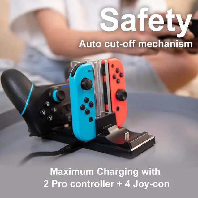 Alt view image 4 of 6 - GAME’NIR Controller Charger Dock MAX for Nintendo Switch, Nintendo Switch OLED, Nintendo Switch lite, Gamepad Dock Station, Joy con, NS Pro Controller, Switch Accessories, Gameing PC, Steam Controller