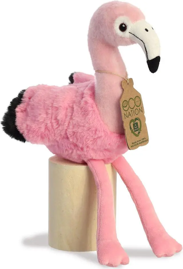 Alt view image 3 of 7 - Aurora® - Medium Pink Eco Nation - 9.5" Flamingo - Eco-Friendly Stuffed Animal