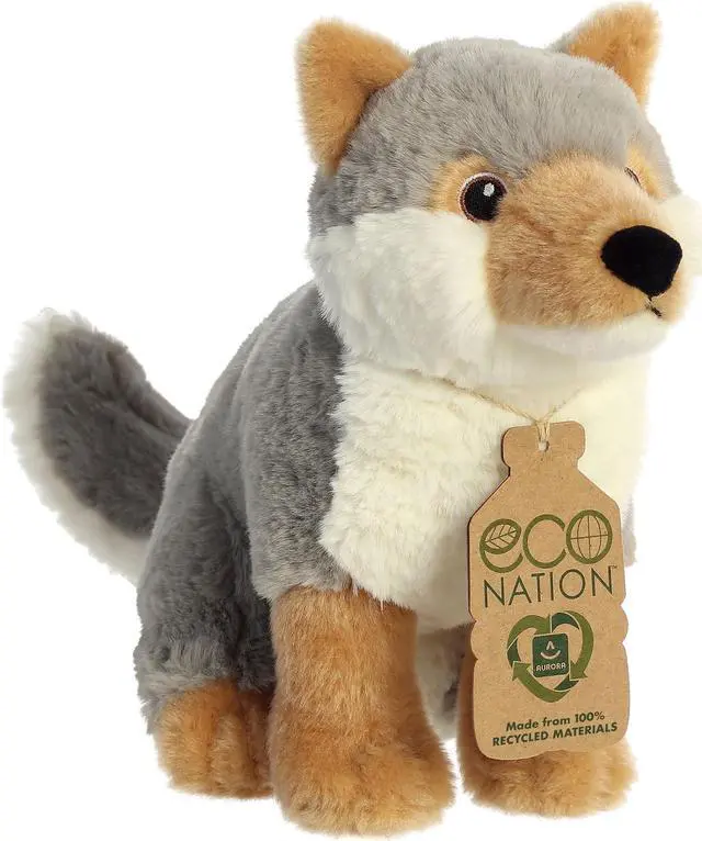 Alt view image 2 of 7 - Aurora® - Medium Gray Eco Nation - 9.5" Wolf - Eco-Friendly Stuffed Animal