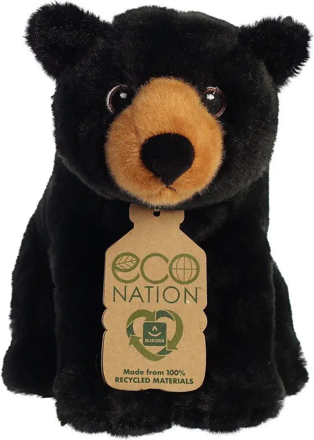 Main image of Aurora® - Medium Black Eco Nation - 9.5" Black Bear - Eco-Friendly Stuffed Animal