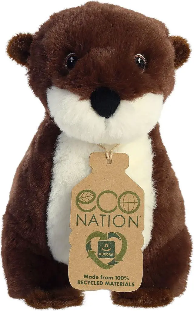 Alt view image 2 of 7 - Aurora® - Large Brown Eco Nation - 13.5" River Otter - Eco-Friendly Stuffed Animal