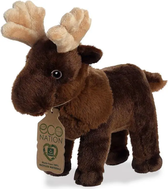Alt view image 2 of 6 - Aurora® - Medium Brown Eco Nation - 10" Moose - Eco-Friendly Stuffed Animal