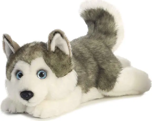 Alt view image 7 of 8 - Aurora® - Medium Gray Miyoni® - 11" Husky - Adorable Stuffed Animal