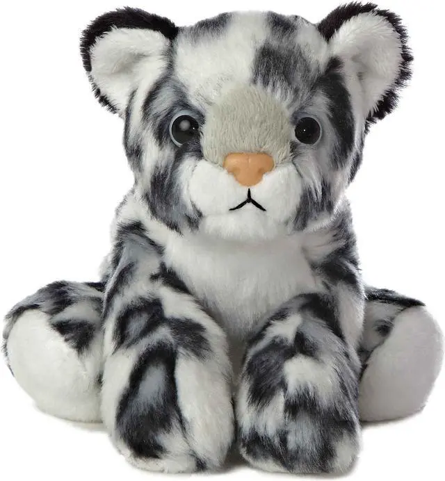 Alt view image 6 of 7 - Aurora® - Small Gray Mini Flopsie - 8" Snow Leopard - Adorable Stuffed Animal