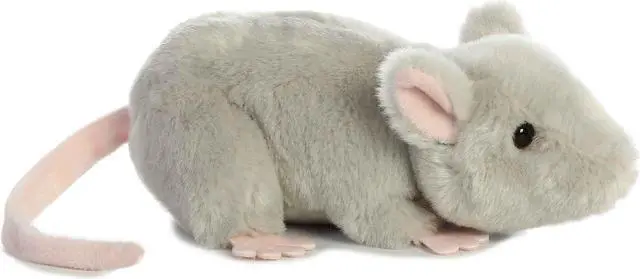 Alt view image 5 of 7 - Aurora® - Small Gray Mini Flopsie - 8" Mouse - Adorable Stuffed Animal