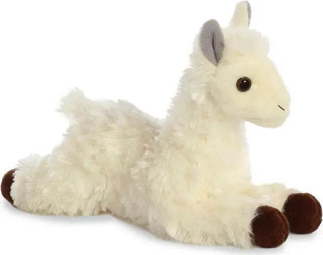 Alt view image 4 of 7 - Aurora® - Small White Mini Flopsie - 8" Llama - Adorable Stuffed Animal