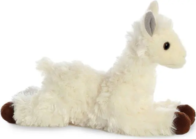 Alt view image 5 of 7 - Aurora® - Small White Mini Flopsie - 8" Llama - Adorable Stuffed Animal
