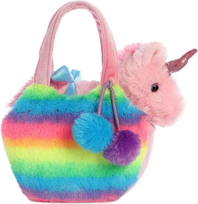 Alt view image 6 of 9 - Aurora® - Small Multi-Color Fancy Pals - 7" Rainbow Unicorn - Fashionable Stuffed Animal
