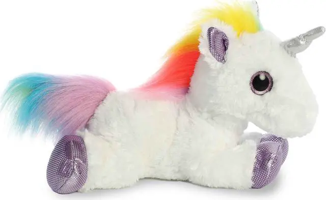 Alt view image 7 of 9 - Aurora® - Medium White Sparkle Tales - 12" Rainbow Unicorn - Enchanting Stuffed Animal