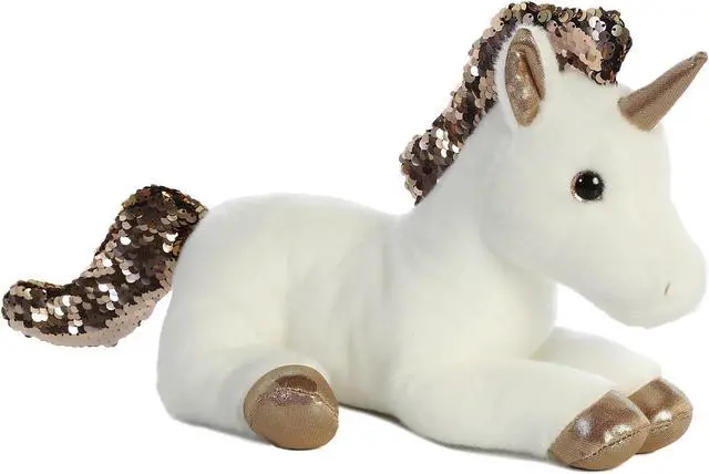 Main image of Aurora® - Medium Gold Shimmers - 11" Rose-Gold Unicorn - Colorful Stuffed Animal